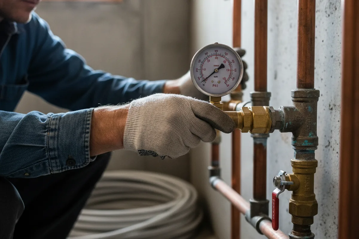 Pressure testing a repaired line during Water Line Repair in Leonville
